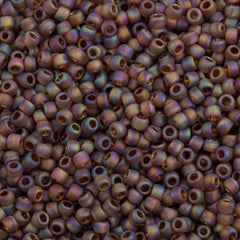50g Toho Round Seed Bead 11/0 Transparent Matte Cranberry AB (177F)