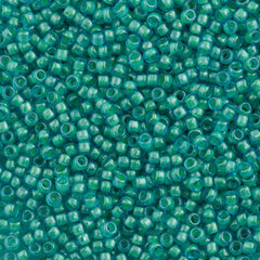 Toho Round Seed Bead 8/0 Inside Color Lined Aqua Blue  2.5-inch tube (954)