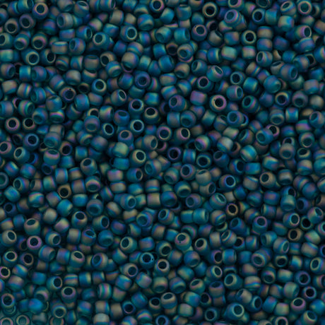 50g Toho Round Seed Bead 11/0 Transparent Matte Teal AB (167BDF)