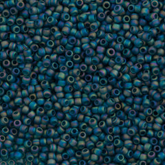 Toho Round Seed Bead 11/0 Transparent Matte Teal AB 2.5-inch Tube (167BDF)