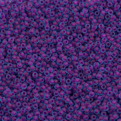 50g Toho Round Seed Beads 11/0 Inside Color Lined Violet Matte Blue (252F)