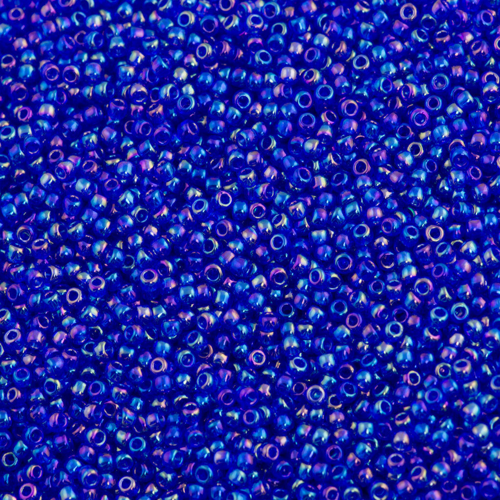 2mm Transparent Blue Purple Lined Seed Beads, 12/0