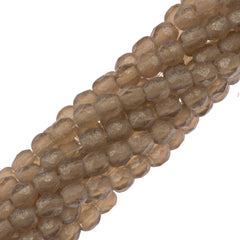100 Czech Fire Polished 2mm Round Bead Flash Pearl Smoky Topaz (10230SC)