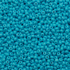 50g Czech Seed Bead 10/0 Opaque Matte Dyed Aqua (26630)