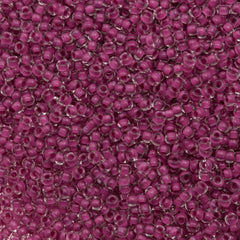 50g Czech Seed Bead 10/0 Crystal Lined Dark Fuchsia Terra (38327)