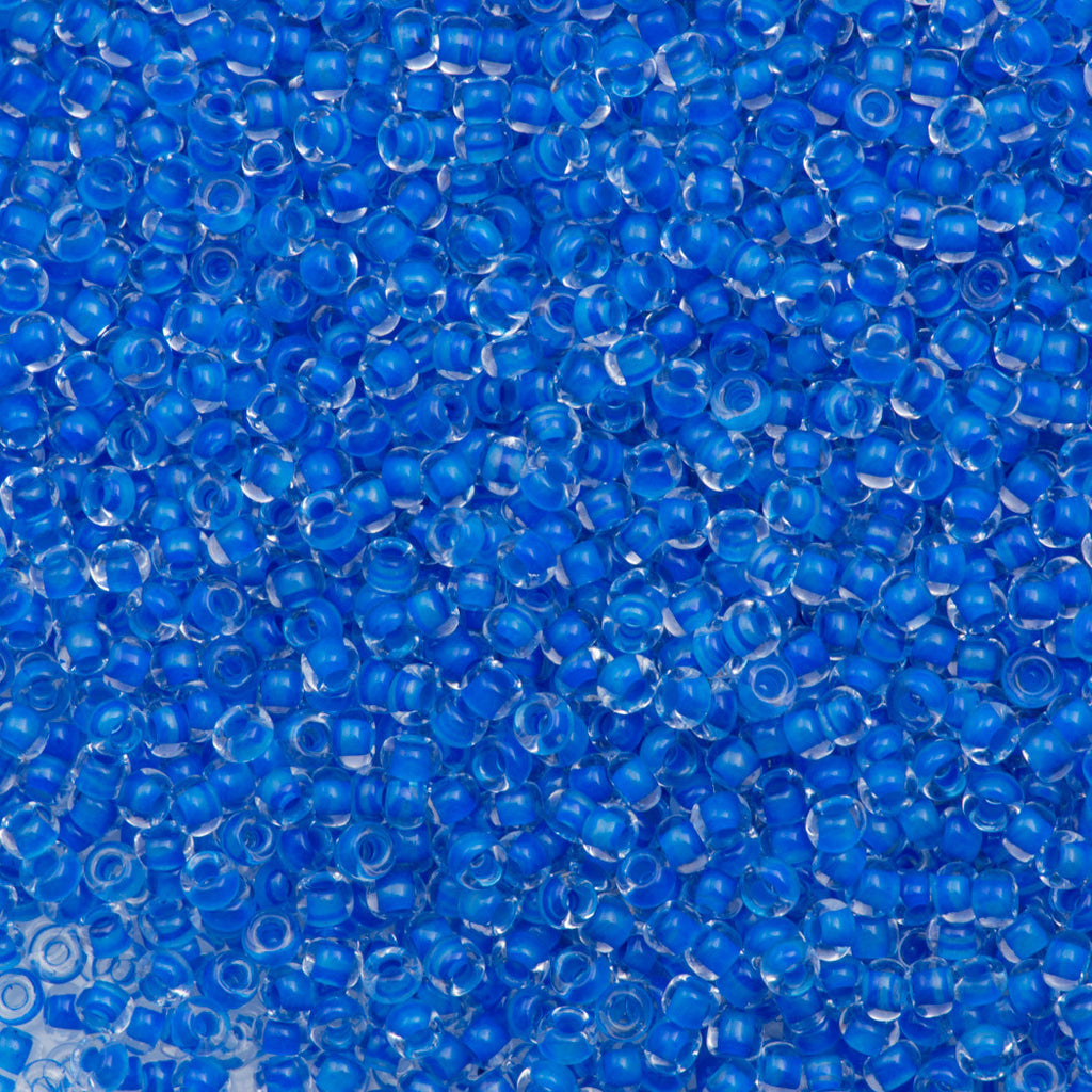 50g Czech Seed Bead 10/0 Crystal Lined Blue Terra (38336)