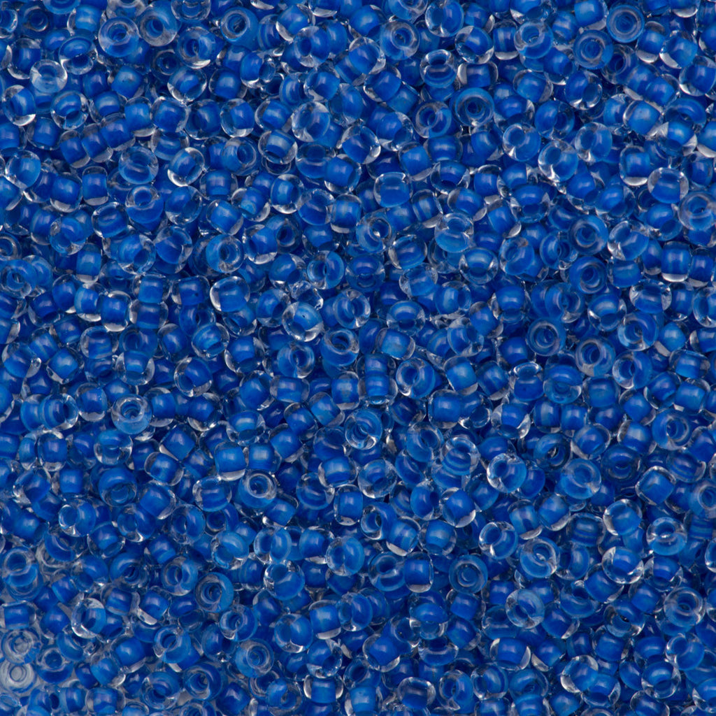 50g Czech Seed Bead 10/0 Crystal Lined Dyed Dark Blue Terra (38338)