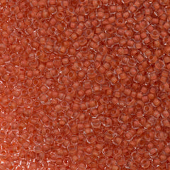 50g Czech Seed Bead 10/0 Crystal Lined Orange Terra (38389)
