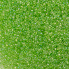 50g Czech Seed Bead 10/0 Transparent Light Green AB (41154)