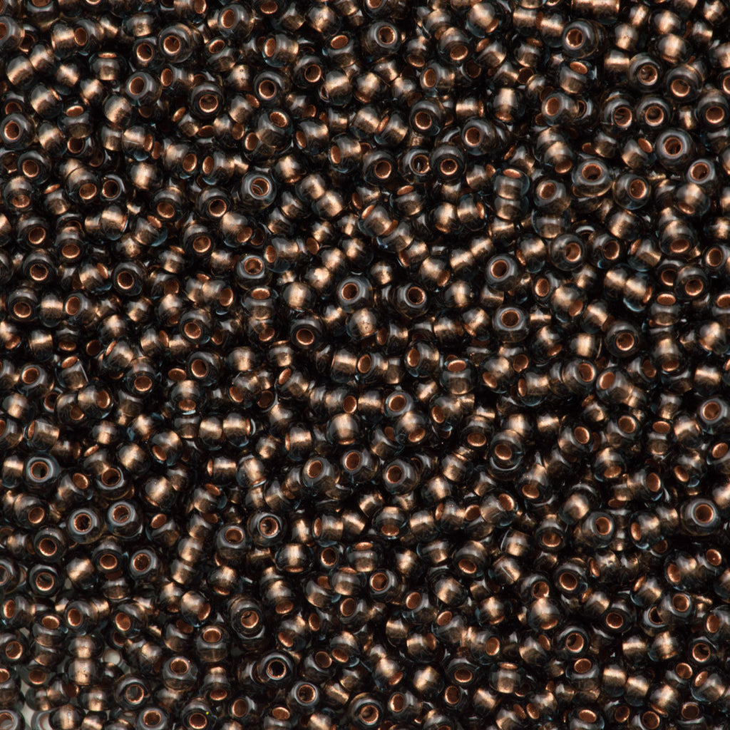 50g Czech Seed Bead 10/0 Copper Lined Black Diamond (49010)