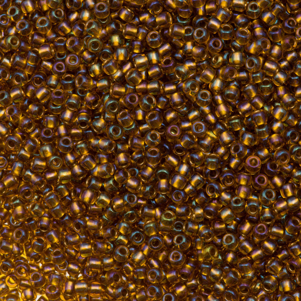 Toho Round Seed Bead 11/0 Transparent Honey Comb AB 2.5-inch Tube (1853)