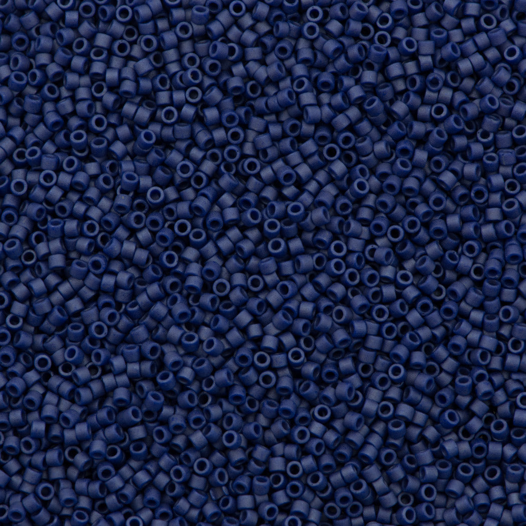 Miyuki Delica Seed Bead 11/0 Matte Opaque Glazed Luster Dark Grey Blue 2-inch Tube DB377