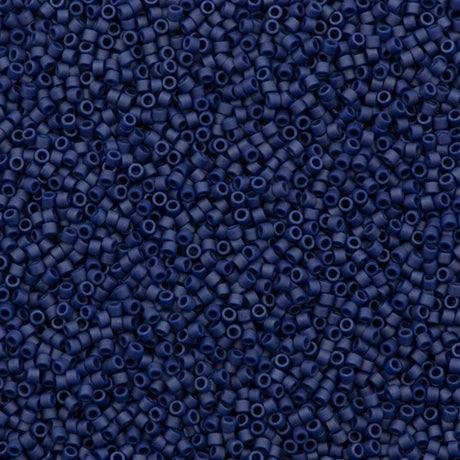Miyuki Delica Seed Bead 11/0 Matte Opaque Glazed Luster Dark Grey Blue 2-inch Tube DB377