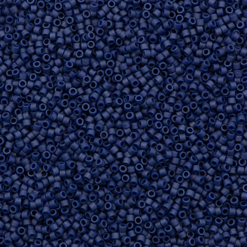 Miyuki Delica Seed Bead 11/0 Matte Opaque Glazed Luster Dark Grey Blue 2-inch Tube DB377