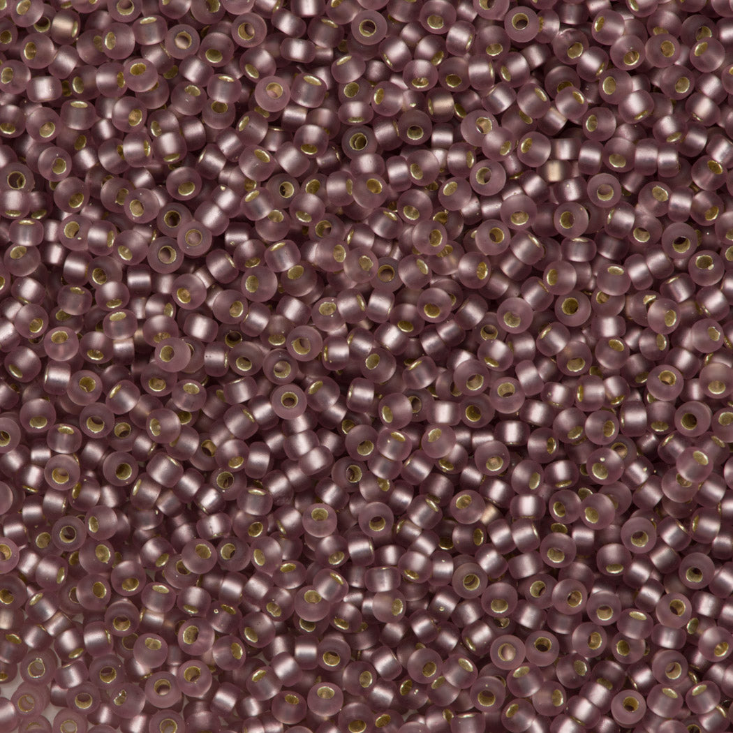 Miyuki Round Seed Bead 11/0 Matte Silver Lined Amethyst 15g (12F)