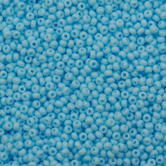 50g Czech Seed Bead 10/0 Chalk Light Blue Solgel (03434)