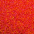 50g Czech Seed Bead 10/0 Transparent Orange Iris (91030)
