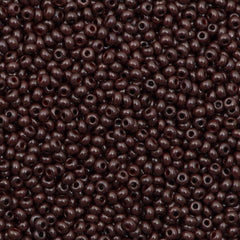50g Czech Seed Bead 10/0 Opaque Luster Dark Brown (93195)