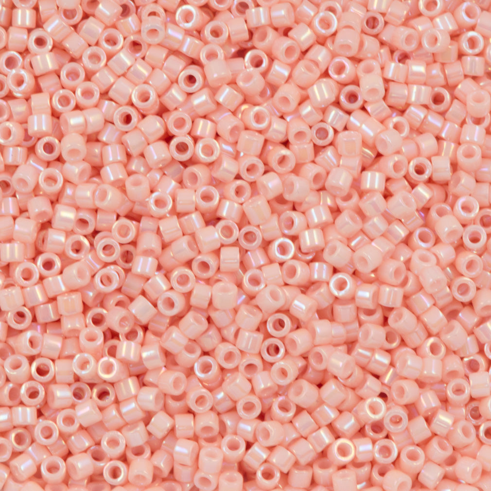 25g Miyuki Delica Seed Bead 11/0 Opaque Luster Creamy Nectarine AB DB1503