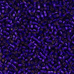 Miyuki Delica Seed Bead 11/0 Silver Lined Dyed Violet 2-inch Tube DB610