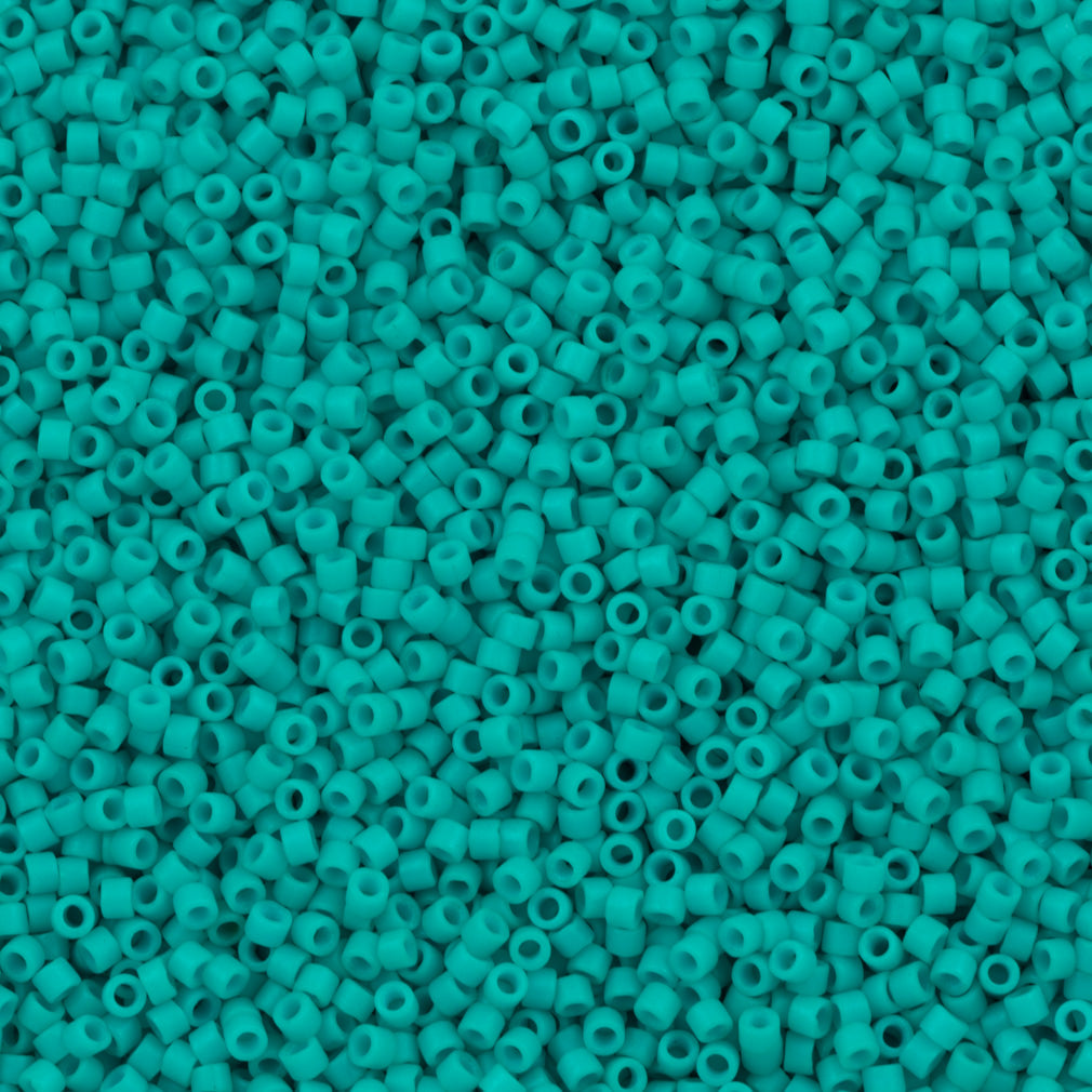 Miyuki Delica Seed Bead 11/0 Matte Opaque Dyed Turquoise 2-inch Tube DB793
