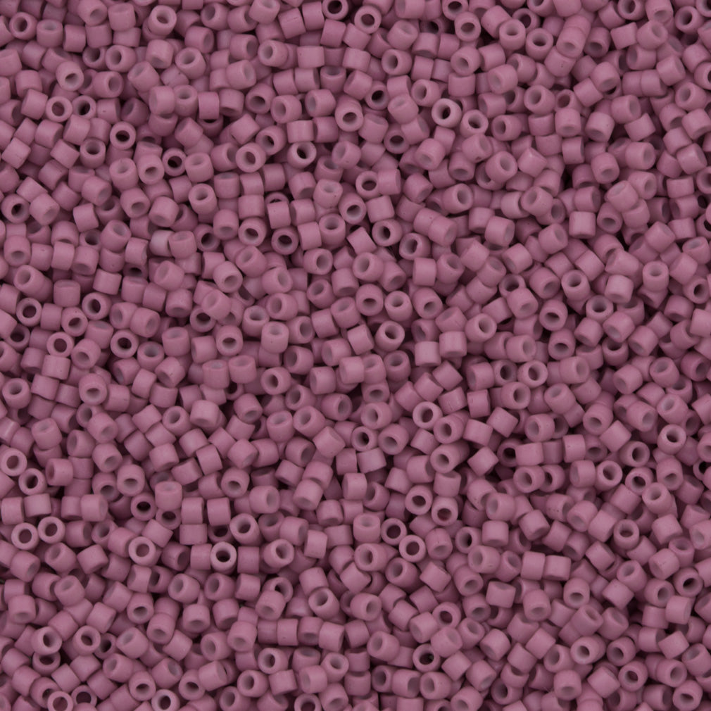 Miyuki Delica Seed Bead 11/0 Matte Opaque Dyed Deep Rose 2-inch Tube DB800