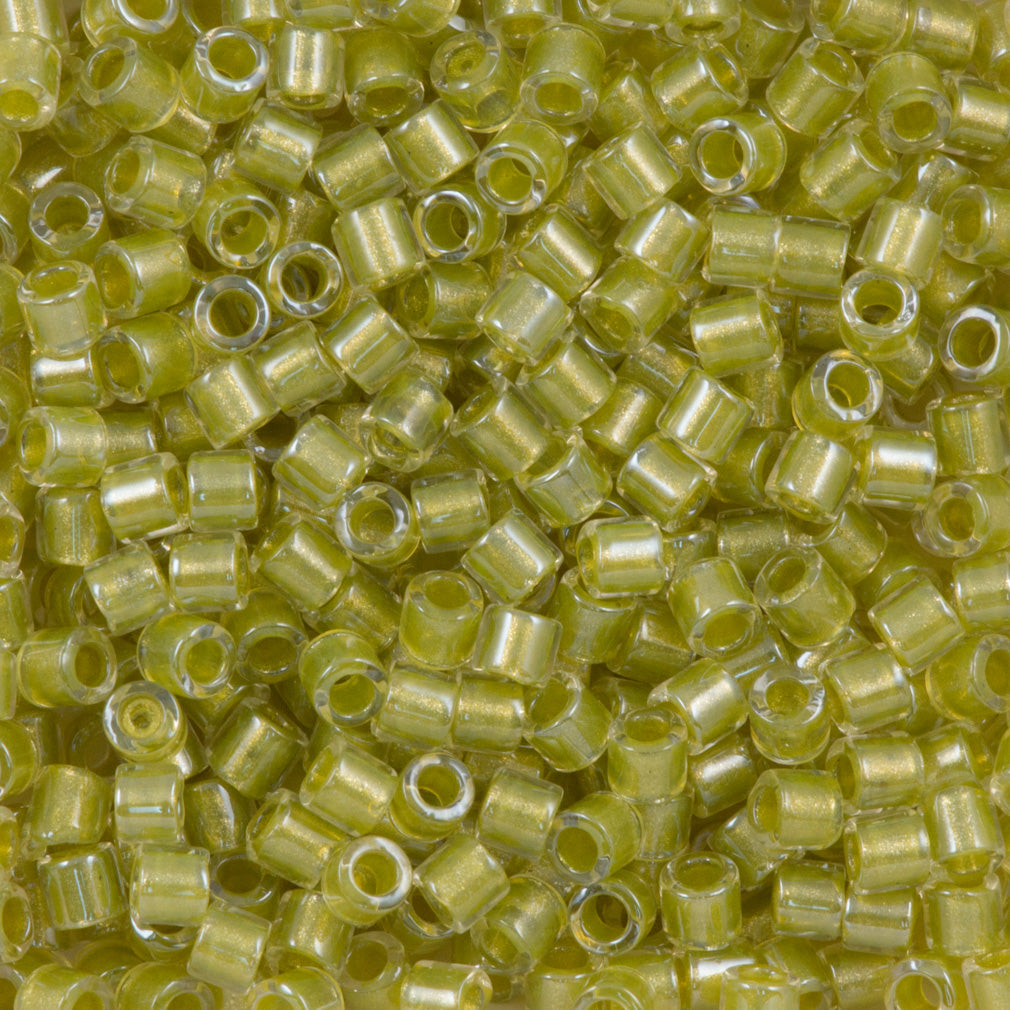 Miyuki Delica Seed Bead 8/0 Crystal Inside Color Lined Chartreuse 6.7g Tube DBL910