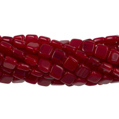 50 CzechMates 6mm Two Hole Tile Beads Oxblood (91260)