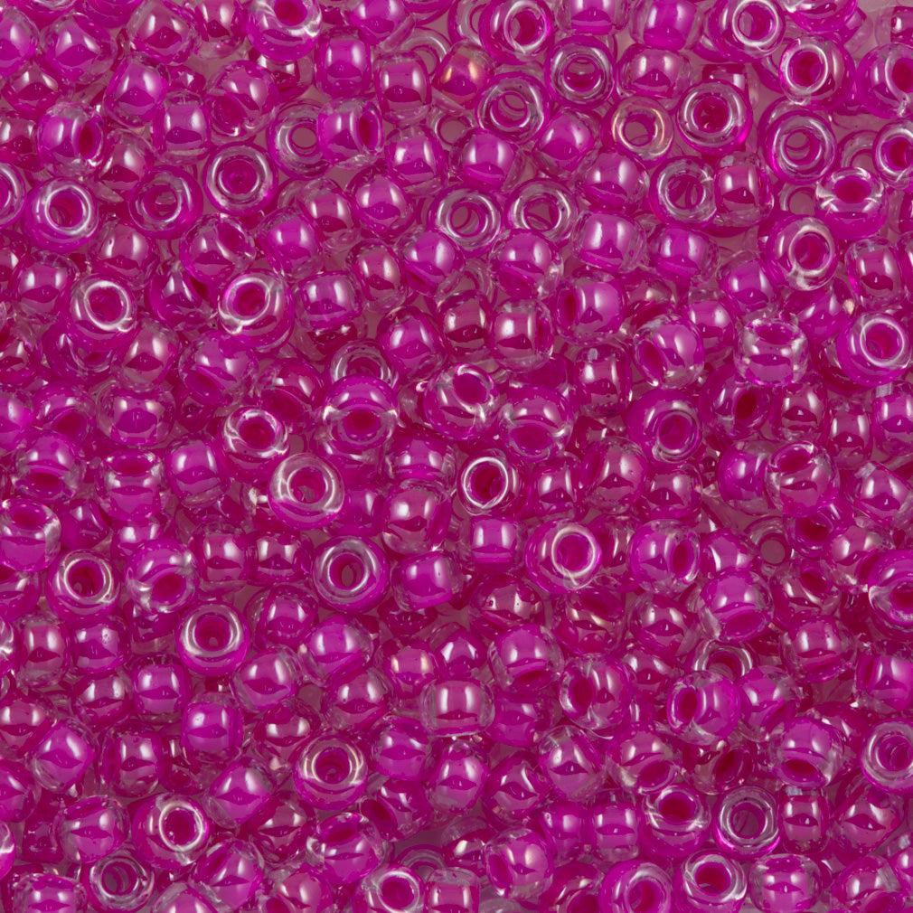 Miyuki Round Seed Bead 6/0 Inside Color Lined Fuchsia 20g Tube (209)