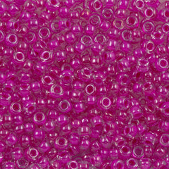 Miyuki Round Seed Bead 6/0 Inside Color Lined Fuchsia 20g Tube (209)