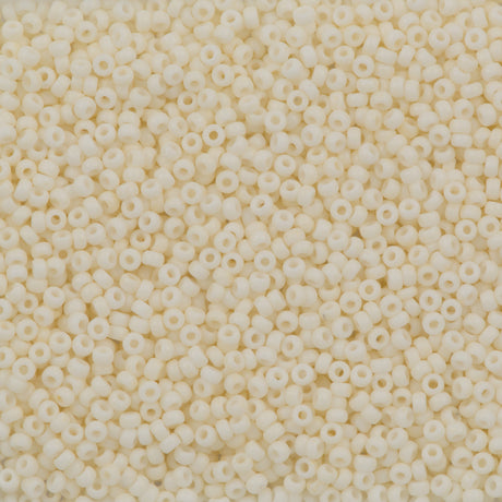 Miyuki Round Seed Bead 15/0 Opaque Matte Cream 2-inch Tube (2021)
