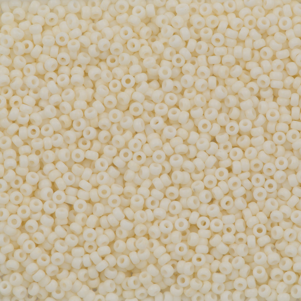 Miyuki Round Seed Bead 15/0 Opaque Matte Cream 2-inch Tube (2021)