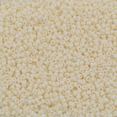Miyuki Round Seed Bead 15/0 Opaque Matte Cream 2-inch Tube (2021)