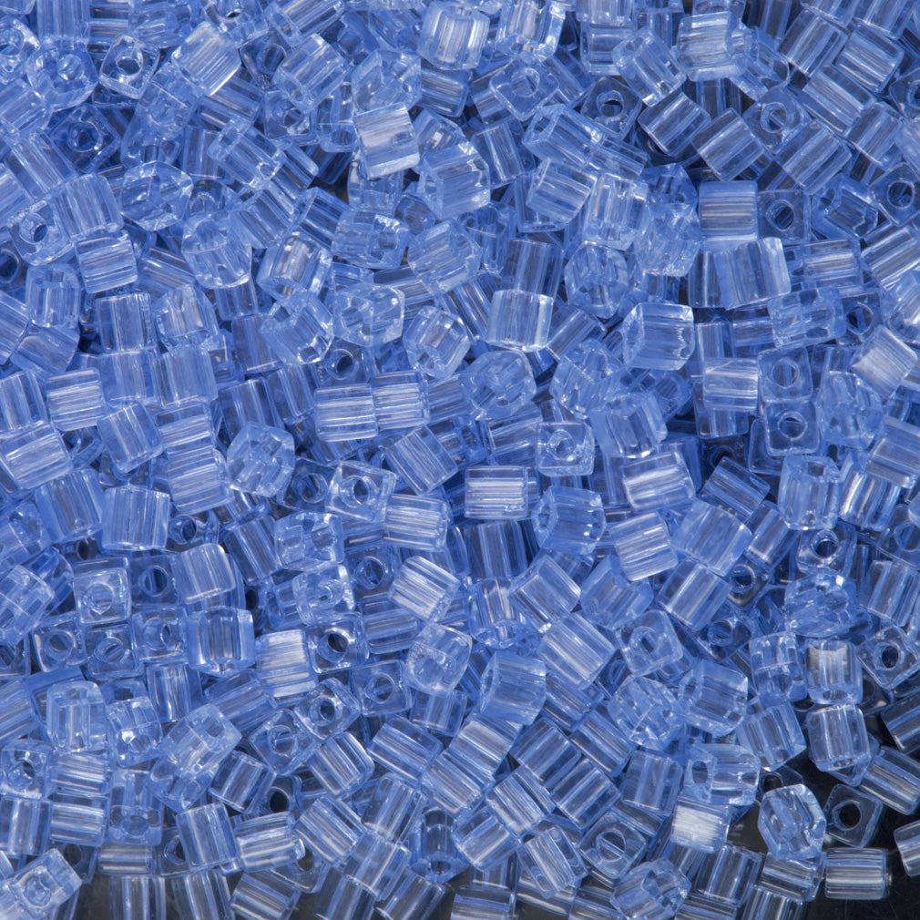 Miyuki 3mm Cube Seed Bead Transparent Light Blue 19g Tube (159L)
