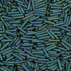 25g Toho 9mm Bugle Seed Bead Matte Iris Teal (706)