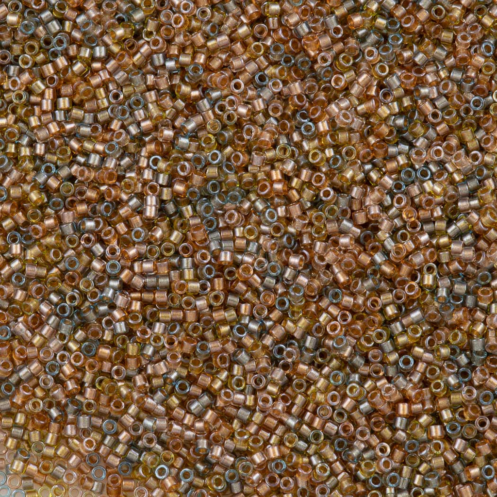 25g Miyuki Delica Seed Bead 11/0 Inside Dyed Color Taupe Amber Mix DB981