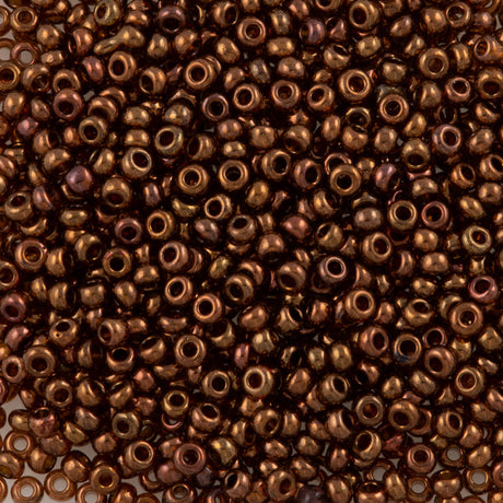 Czech Seed Bead 11/0 Metallic Dark Copper 2-inch Tube (19115)