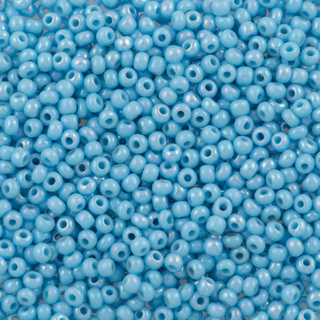 Czech Seed Bead 11/0 Opaque Sky Blue AB 2-inch Tube (64020)