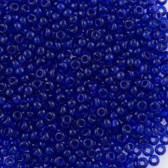 Czech Seed Bead 8/0 Transparent Dark Sapphire 2-inch Tube (30100)
