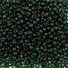 Czech Seed Bead 8/0 Transparent Dark Green 2-inch Tube (50150)