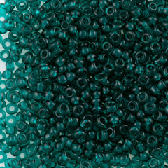 Czech Seed Bead 8/0 Transparent Emerald 2-inch Tube (50710)
