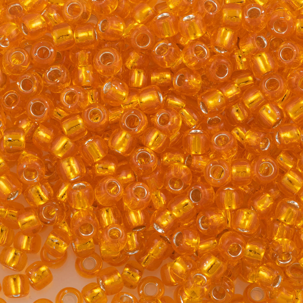 Toho Round Seed Beads 6/0 Silver Lined Tangerine (30B)