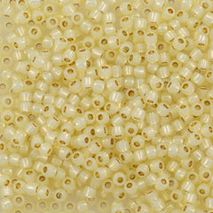 50g Toho Round Seed Bead 11/0 PermaFinish Silver Lined Milky Jonquil (2109PF)