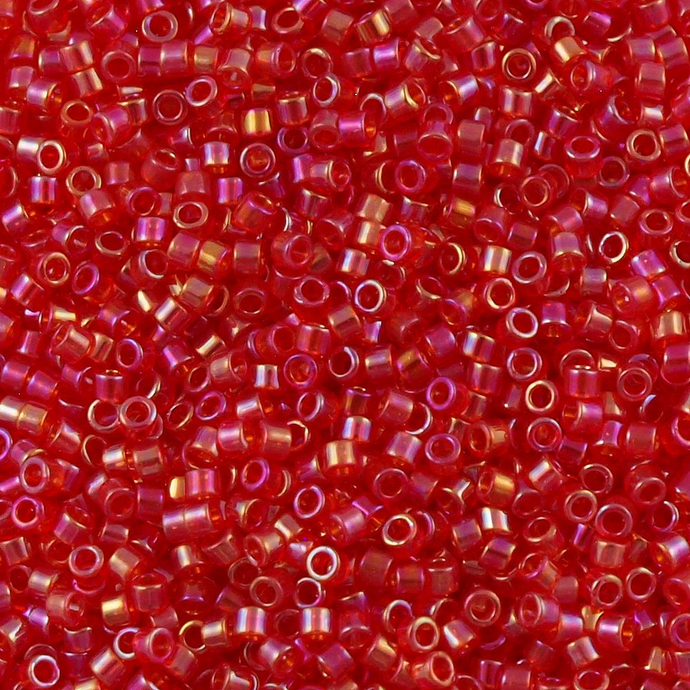 25g Miyuki Delica Seed Bead 11/0 Transparent Strawberry AB DB172