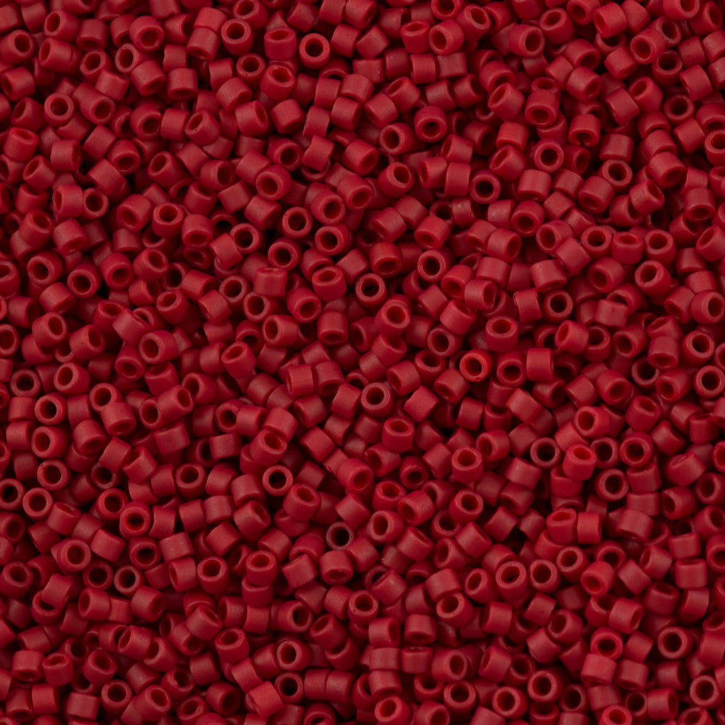 25g Miyuki Delica Seed Bead 11/0 Opaque Matte Dyed Dark Red DB796