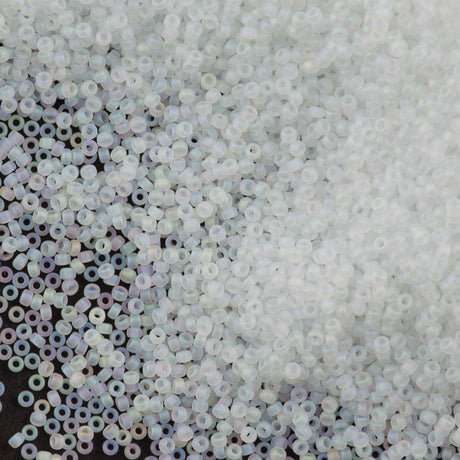 Miyuki Round Seed Bead 11/0 Matte Transparent Crystal AB 22g Tube (131FR)