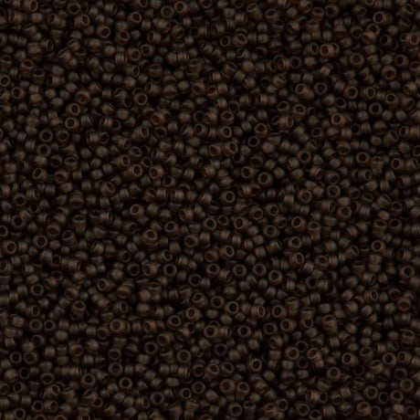 Miyuki Round Seed Bead 11/0 Matte Transparent Brown 22g Tube (135F)