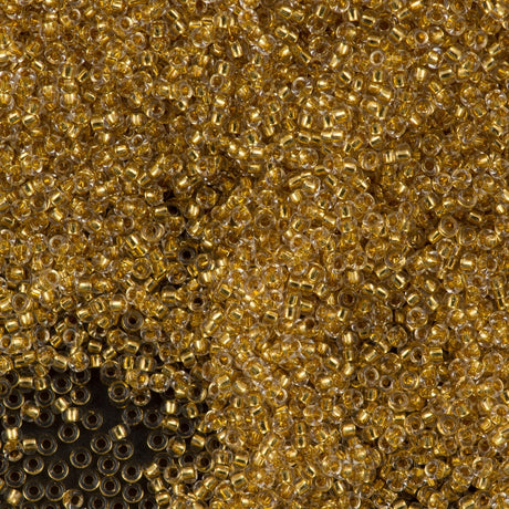 50g Miyuki Round Seed Bead 11/0 24kt Gold Lined Crystal (195)