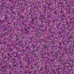 50g Miyuki Round Seed Bead 11/0 Inside Color Lined Raspberry AB (264)