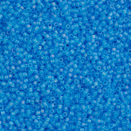 Miyuki Delica Seed Bead 11/0 Transparent Matte Dark Aqua AB 2-inch Tube DB1284